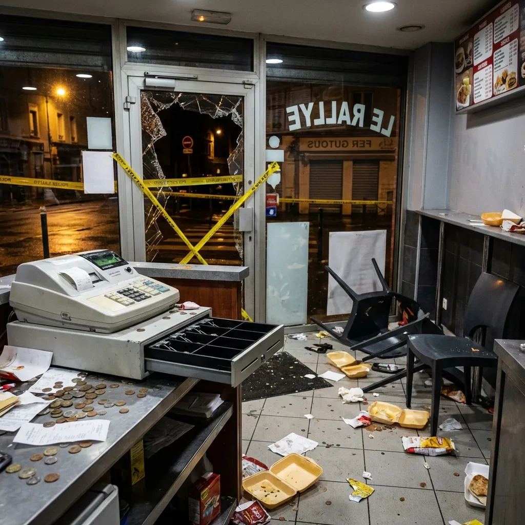 Vol et vandalisme — fast-food