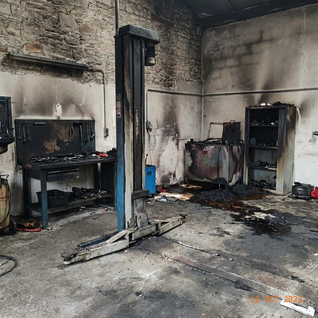 Incendie / explosion — garage automobile