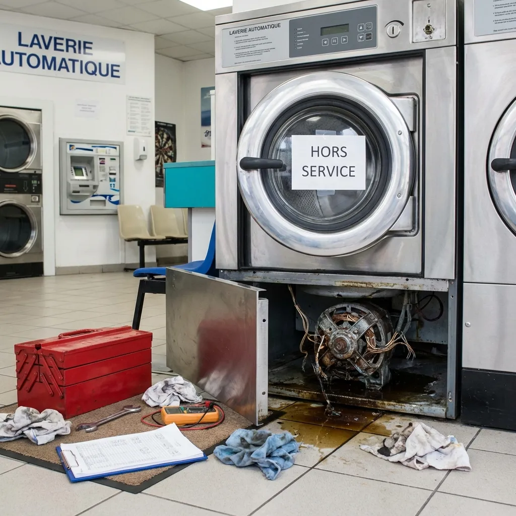 Bris de machine — laverie automatique