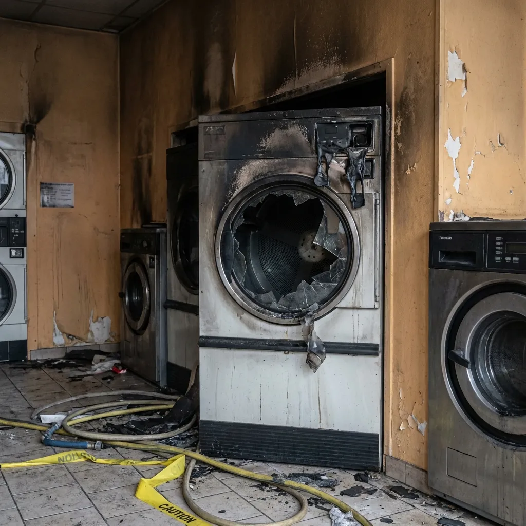 Incendie électrique — laverie automatique