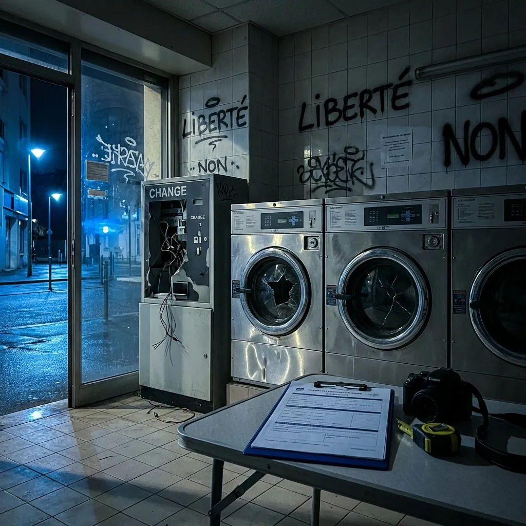 Vandalisme et dégradation — laverie automatique