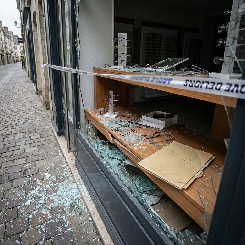 Bris de vitrine — opticien
