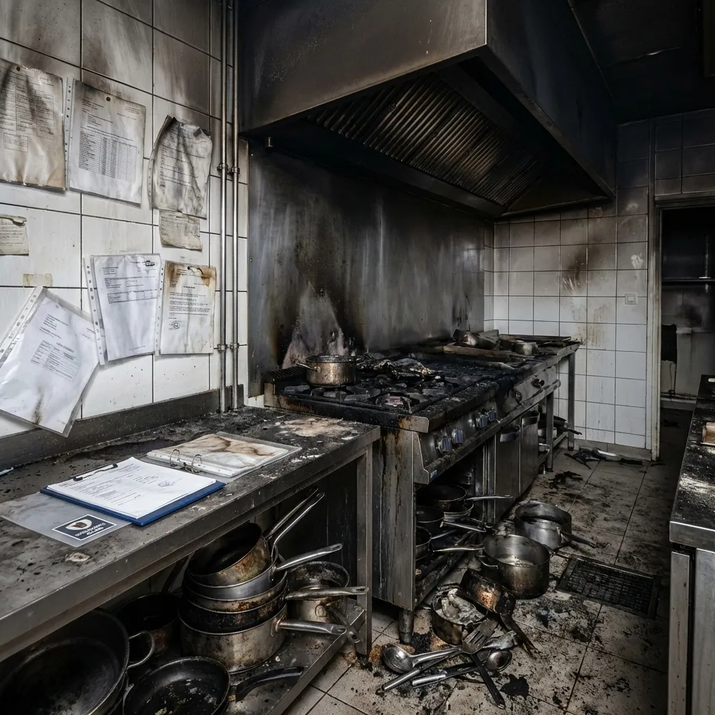 Incendie en cuisine — restaurant