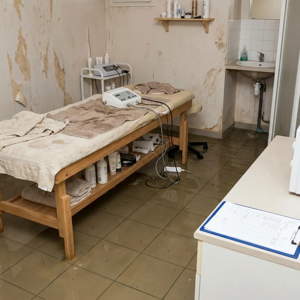 Dégât des eaux — salon d'esthétique