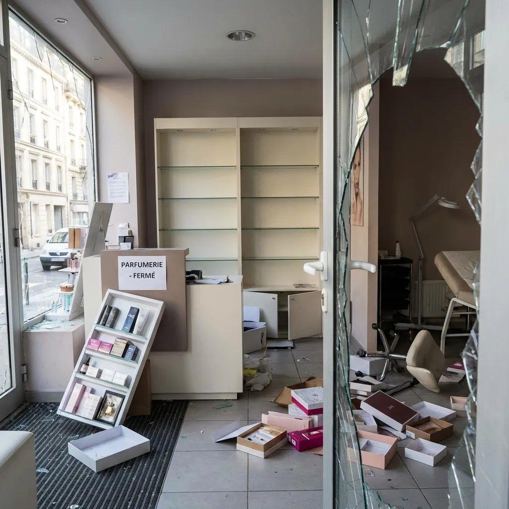 Vol de produits — salon d'esthétique